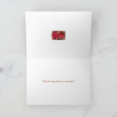 Rode & Witte Poinsettia Prettig Kerstfeest & Geluk Kaart (Binnen)