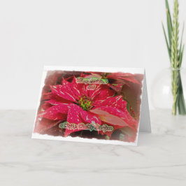 Rode & Witte Poinsettia Prettig Kerstfeest & Geluk Kaart