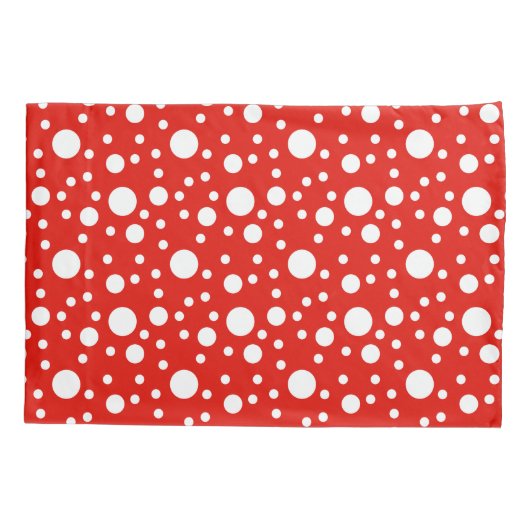 Rode witte pokadots kussensloop (Achterkant)