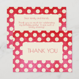 Rode Witte Polka Dot Birthday Bedankkaart