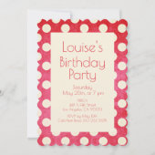  Rode Witte Polka Dot Birthday Kaart (Voorkant)