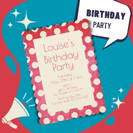 Rode Witte Polka Dot Birthday Kaart