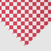 Rode Witte Polka Dot Checkerboard Designer Tissuepapier (Detail)