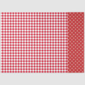Rode Witte Polka Dot Checkerboard Designer Tissuepapier (Voorkant)