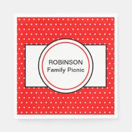 Rode Witte Polka Dots Familie Picknick Servet