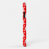 Rode witte polka stippen bloemenillustratieontwerp Case-Mate iPhone case (Achterkant/rechts)