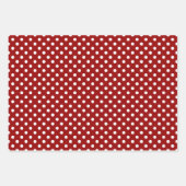 Rode witte polka stippen strepen inpakpapier vel (Voorkant)