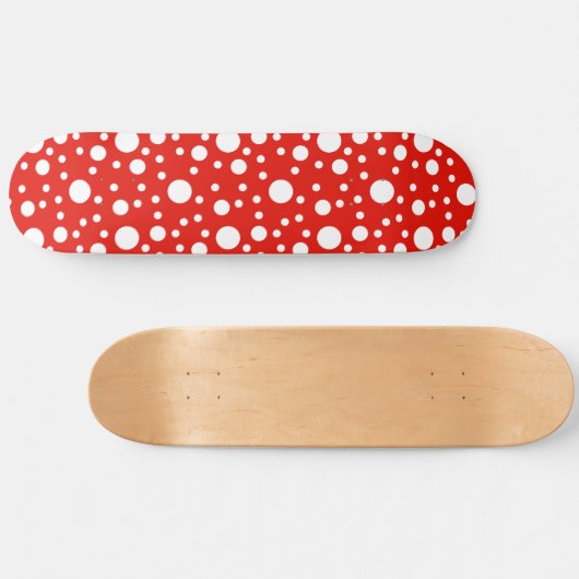Rode witte polka stippen vlek persoonlijk skateboard (Horizontaal)