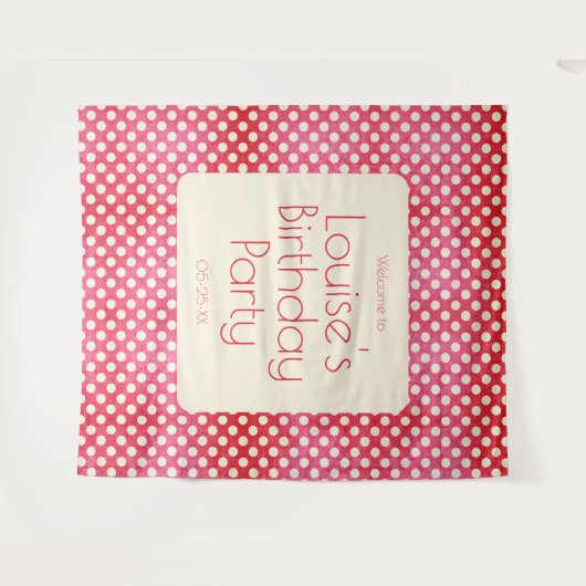  rode witte pooldop Birthday Wall achtergrond Wandkleed (Voorkant (horizontaal))