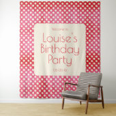  rode witte pooldop Birthday Wall achtergrond Wandkleed (In situ)