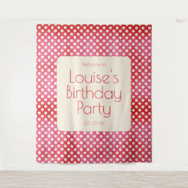  rode witte pooldop Birthday Wall achtergrond Wandkleed