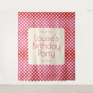 rode witte pooldop Birthday Wall achtergrond Wandkleed