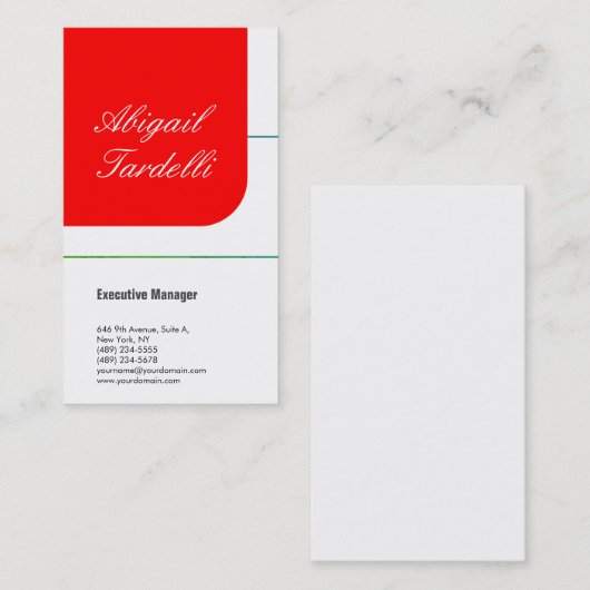 Rode witte professionele minimalistisch handschrif visitekaartje (Voorkant / Achterkant)