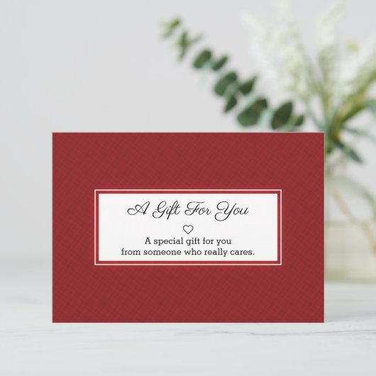 Rode witte rechthoek Lijst Gifting Kaart (Staand voorkant)