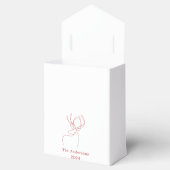 Rode witte rendier doodle moderne Kerstmis Bedankdoosjes (Geopend)