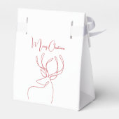 Rode witte rendier doodle moderne Kerstmis Bedankdoosjes (Achterkant)