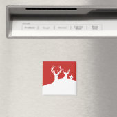 Rode witte rendieren familie herten sneeuw magneet (Insitu (Vaatwasser))