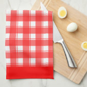 Rode Witte Retro Schotse Ruit Keukenhanddoek (Quarter Fold)