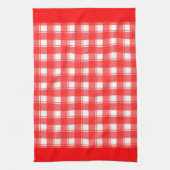 Rode Witte Retro Schotse Ruit Keukenhanddoek (Verticaal)
