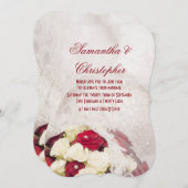 Rode witte roos boeket en jurk bruiloft kaart (Voorkant / Achterkant)