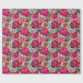 Rode witte roze pinda's en brandkranen cadeaupapier (Vlak)