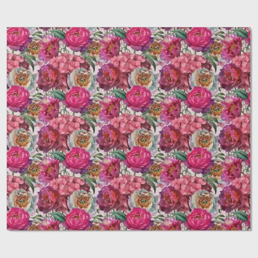 Rode witte roze pinda's en brandkranen cadeaupapier (Vlak)