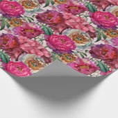 Rode witte roze pinda's en brandkranen cadeaupapier (Hoek)