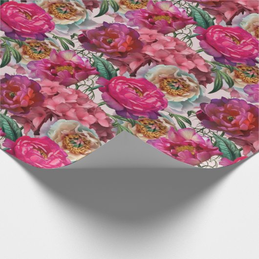 Rode witte roze pinda's en brandkranen cadeaupapier (Hoek)