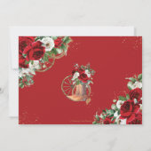 Rode witte rozen bloemlaarzen Charro Quinceañera Bedankkaart (Achterkant)