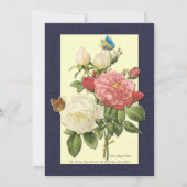 Rode Witte Rozen Botanische Aangepaste Uitnodiging (Voorkant)