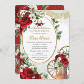 Rode witte rozen Charro laarzen zoet 16 quinceañer Kaart (Voorkant / Achterkant)