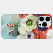 RODE WITTE ROZEN EN ANEMONEBLOEMEN MONOGRAM Case-Mate iPhone CASE (Achterkant (horizontaal))