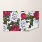 Rode & Witte Rozen Shabby Chic Landelijk Moderne G Bad Handdoek (Handdoek)