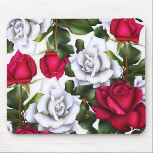Rode & Witte Rozen Shabby Chic Landelijk Moderne G Muismat