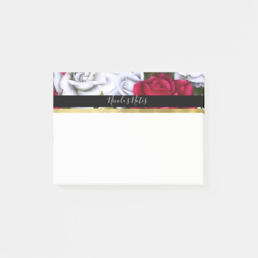 Rode & Witte Rozen Shabby Chic Moderne Persoonlijk Post-it® Notes (Voorkant)