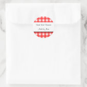 Rode Witte Ruit Custom Inmaakstickers Ronde Sticker (Tas)