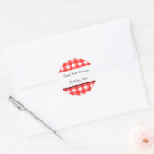 Rode Witte Ruit Custom Inmaakstickers Ronde Sticker (Envelop)