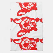 Rode Witte schattige Franse Bulldog Theedoek (Verticaal)