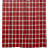 Rode Witte Schotse Tartan Plaid Douchegordijn (Voorkant)