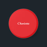 Rode Witte Script Elegante Minimalistische Moderne Magneet<br><div class="desc">Deze sjabloon kan worden aangepast om aan alle professionele beroepen te voldoen.</div>