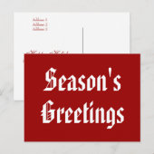 Rode Witte Seizoenen Groeten Vakantie Briefkaart (Voorkant / Achterkant)