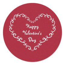 Rode & Witte Sierhart Valentijnstickers