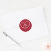 Rode & Witte Sierhart Valentijnstickers Ronde Sticker (Envelop)