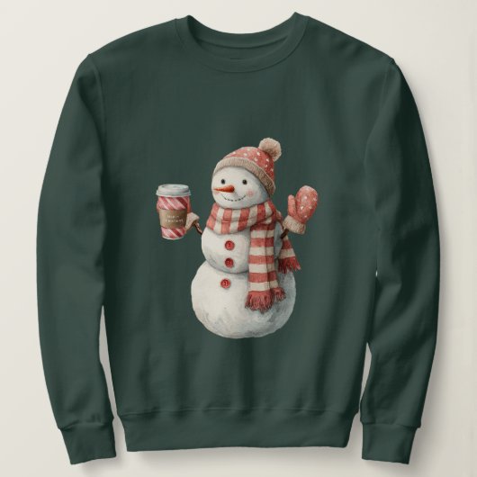 Rode Witte Sneeuwman Kerstmis Trui (Design voorkant)