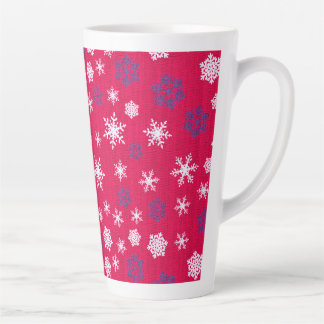 Rode Witte Sneeuwvlok Kerst Patroon Latte Mok