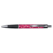 Rode Witte Sneeuwvlok Kerst Patroon Pen (Achterkant)