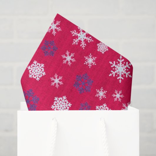 Rode Witte Sneeuwvlok Kerst Patroon Tissuepapier (Cadeauzakje)