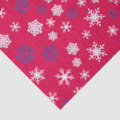 Rode Witte Sneeuwvlok Kerst Patroon Tissuepapier (Detail)