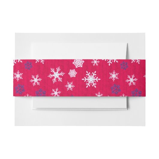 Rode Witte Sneeuwvlok Kerst Patroon Uitnodigingen Wikkel (Voorkant Voorbeeld)