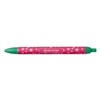 Rode Witte Sneeuwvlok Kerst Patroon Zwarte Inkt Pen